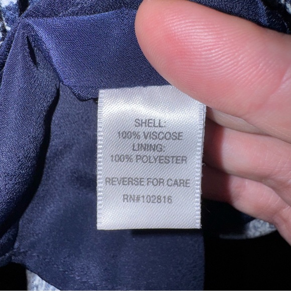 GARNET HILL Paisley V-Neck 3/4 Sleeves A-Line Lagenlook Boho Midi Dress Size 4 - Picture 15 of 16